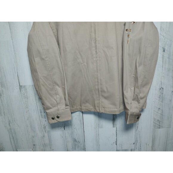 Bob Mackie Jacket Womens XL Beige Full Zip Bejeweled Glitter Wearable Art - Picture 2 of 6